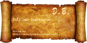 Döme Barbara névjegykártya