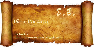 Döme Barbara névjegykártya